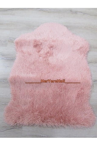 Beyaz Halı Tavşan Tüyü Pudra 70X100Cm Post Halı (461788212)