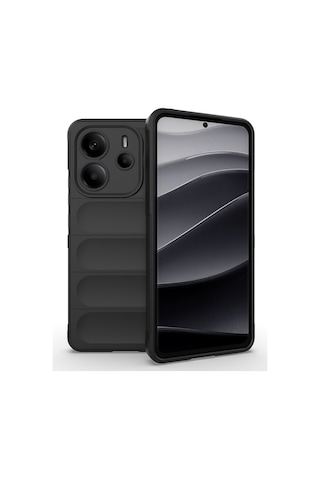 Nourthkiingdom Redmi Note 14 4g Kılıf Esnek Tpu Oyuklu Arka Yüzey Tasarımlı Nrtk Etnik Silikon Kapak - Siyah Siyah