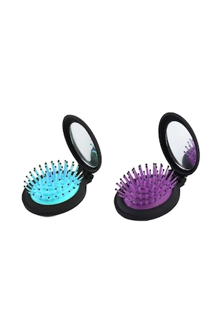 Seyahat Saç Fırçası Aynalı Kompakt Cep Boyutu, Katlanabilir Mi