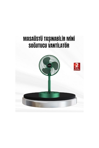 Lvsqvr Şarjlı Mini Fan Katlanabilir 3 Hız Ayarlı Taşınabilir Tasarımlı