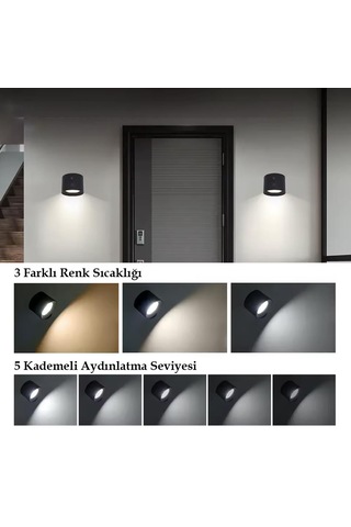 Ledx Al-sk-bd80a Çift Yönlü Kumandalı Duvar Aplik Çalışma Lambası 3000k-4000k-6500k 29095