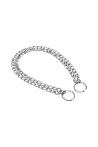 Markapet Doggie Eğitim Serisi Çift Sıra Boğma Zincirli Köpek Boyun Tasması - 2,5x35-45cm Chrome Medium 2,5x35-45