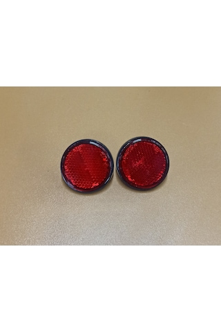 Yuvarlak Reflektör Kırmızı Renk 6mm Vidalı 2 Adet