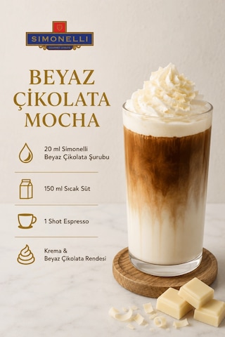 Simonelli Karamel & Beyaz Çikolata Aromalı Gurme Kahve ve Kokteyl Şurubu Seti 2 x 700 ML + Pompa