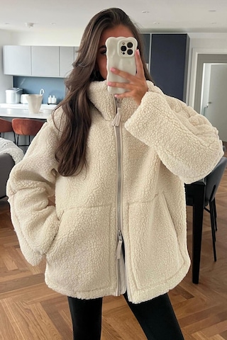 Madmext Bej Dik Yakalı Cepli Peluş Mont Mg1966-bej Bej