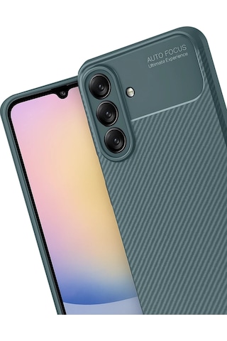 Uray Store Samsung Galaxy Uyumlu A17 5g Auto Focus Karbon Kapak - Koyu Yeşil
