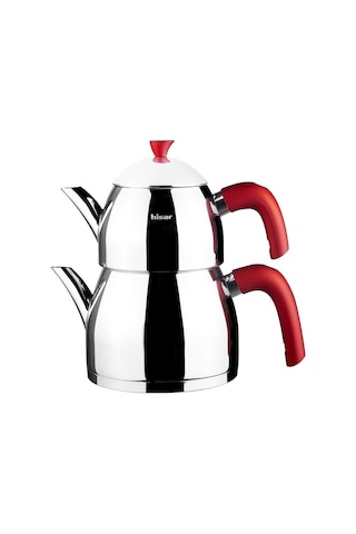 Hisar Burcu Kırmızı Çaydanlık Takımı Soft Touch