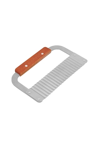 Konesam Ahşap Saplı Paslanmaz Çelik Dalga Kenar Sabun, Sebze, Mum Kesici - Dayanıklı, Kolay Kullanım Diğer