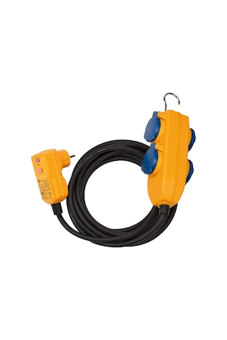 Brennenstuhl 1168720010 Schutzadapterleitung 5 M H07rn-f3g1,5 Fi-fiş Ve Powerblock, Siyah, Mavi, Turuncu