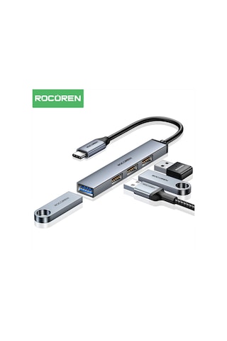 Rocoren Type-c 5gbps 4 Portlu Usb-a 3.0 Çoklayıcı Dönüştürücü Hub