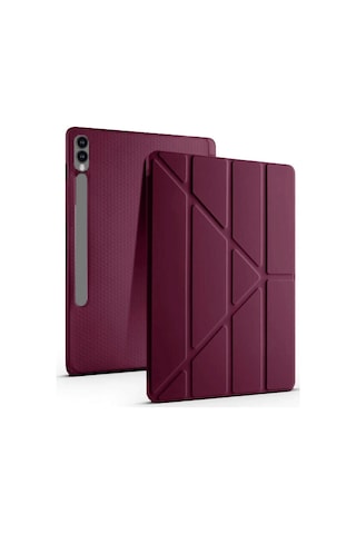Samsung Samsung Galaxy Uyumlu X510 Tab S9 Fe 11 Kılıf Kalemlikli Mars Tablet Kılıfı - Mürdüm Diğer