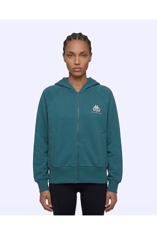 Kappa Milas Full Zip Kadın Yeşil Regular Fermuarlı Eşofman Üstü