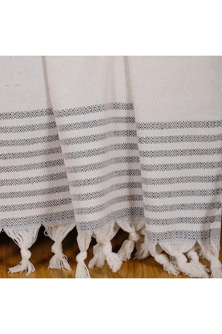 Buldan İşi Pamuk Dokuma Koltuk Çekyat Örtüsü Takımı 3+3+1+1 Kolları Örtmeyen Model - 170x210 Cm - Kreme Gri Diğer