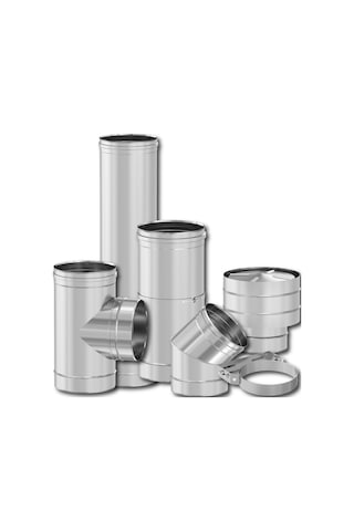 Pelet Soba Borusu Bilerzik / Çap: 8 Cm / Krom Renk / 304 Krom / Baba's Stove