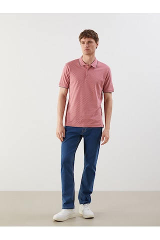 Lcwaıkıkı Classic Pembe Polo Yaka Kısa Kollu Desenli Pike Erkek Tişört