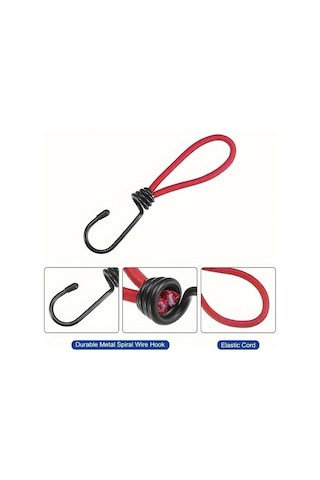 Elmpaly 4 Parça Ağır Hizmet Tipi Elastik Bağlama Kayışı - 55 Kg Çekme Dayanımı - Karavan Çadır Branda İçin