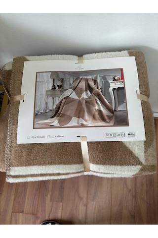 Lüks Peluş Battaniye Tek Kişilik Kahverengi 160 x 220