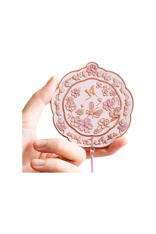 Aurora Taşınabiler Ayna Metal Çin Tarzıhatıra Hediyesi Taşın Edilse Kücük Ayna Pembe