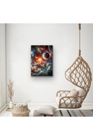 Gezegenler Kanvas Tablo 70x100cm Çok Renkli