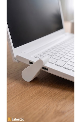 Minimalist Yuvarlak Tasarım Mini Laptop Standı - 2'li Set Taşınabilir Ergonomik Yükseltici - Beyaz