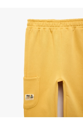 Koton Beli Lastikli Şardonlu Cep Detaylı Jogger Eşofman Altı Hardal 7wmb40018tk