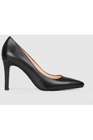 Cabani Kadın Hakiki Deri Siyah İnce Topuklu Stiletto-siyah Siyah