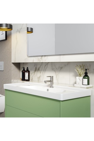 Cerastyle Turkuaz Arya Etajer Uyumlu Lavabo 80 x 45 CM