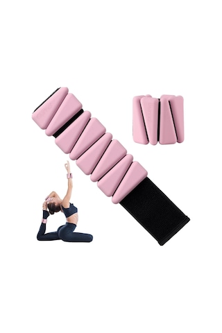 Gymo Pro Series Ayarlanabilir Silikon Bilek Ağırlığı 2x1kg Üçgen Pembe