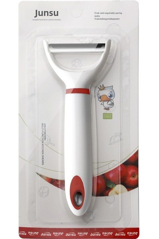 Qingmipy Çelik Derin Kaynaklı Mutfak Aleti: Meyve Sebze Soyucu + Balık Yüzgeç Kaldırıcı, Hafif Ve Dayanıklı, Toptan Alımlar İçin Uygun Tek Bıçak Beyaz Kırmızı