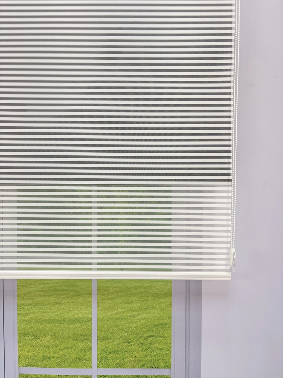 Luna Serisi Beyaz Tül Siyah Stor Perde Işık Kontrollü, Çift Mekanizmalı, Kolay Montaj Siyah