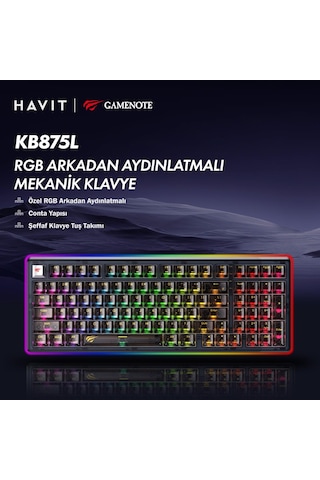 Havit Kb884L Gamenote RGB Gaming Mekanik Klavye