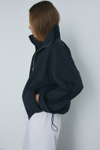 Suud Collection Lacivert Nora Fermuarlı Gabardin Ceket