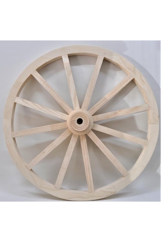 Otantik Ahşap At Arabası Tekeri 80 Cm. Duvar Dekoru Diğer