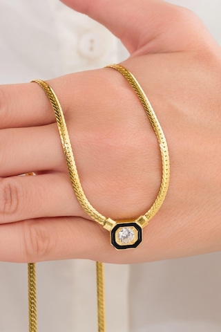 Tmt Silver Gümüş Altın Gold Kaplama Serenay Leyla Model Hasır Yılan Zincir Kolye