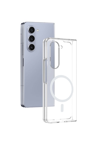 Samsung Uyumlu Galaxy Z Fold 5 Kılıf Magsafe Özellikli Şık Sert Ve İnce London Premium Pc Kapak Renksiz