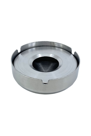 Paslanmaz Çelik Kapaklı Küllük, Ofis Ve Ev Tipi Rüzgara Dayanıklı Metal Kül Tablası, 10 Cm