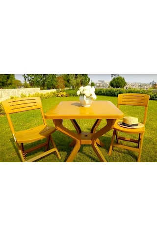 Omnipazar Mt-gf235 Prima Isola Plastik Kare Bahçe Balkon Masa 70x70 Cm Yeşil
