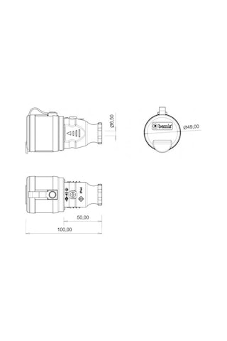 Bemis 1x16A Kauçuk Uzatma Prizi 220 Volt IP44 BK1-1402-2311