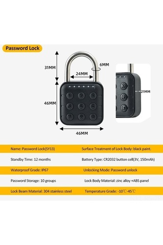 Createtech Yulong Reedark Akıllı Parmak İzi Ve Şifreli Kilit - Su Geçirmez, Dayanıklı