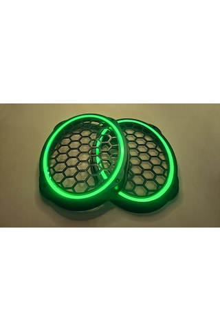 Hoparlör Kapağı Oval 20 Cm Ledli 2'li Takım - Yeşil