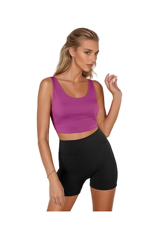 Terapi Men Fuşya Sırt Detaylı Kare Yaka Fitted/vücuda Oturan Spor Sütyeni Fuşya