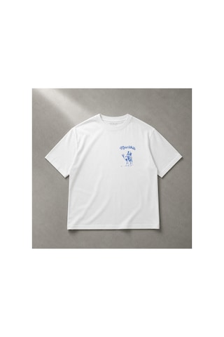 Yolo Street Oversize Beyaz Unisex Tişört %100 Pamuk Murâkıb Deve Baskılı Vintage Grafik Tasarım Beyaz