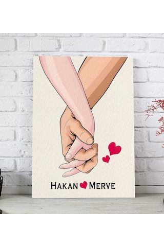 Bk Gift Kişiye Özel Sevgili El Ele Tasarımlı Kanvas Tablo-3 20x30 , Sevgiliye Hediye, Sevgililer Günü Hediyesi Kobitmeyencom33675 Bk Gift