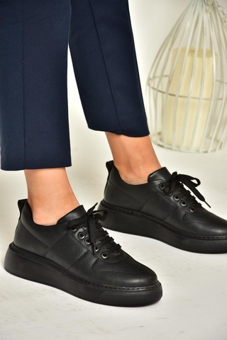 Fox Shoes T274148309 Siyah/siyah Spor Ayakkabı Sneakers Siyah/siyah-suni Deri Siyah