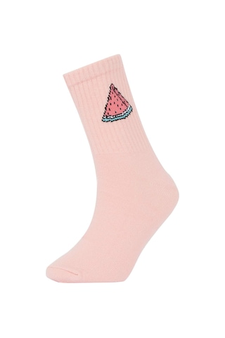 DeFacto Kız Çocuk 3'lü Pamuklu Uzun Çorap N1748A6NSKR1