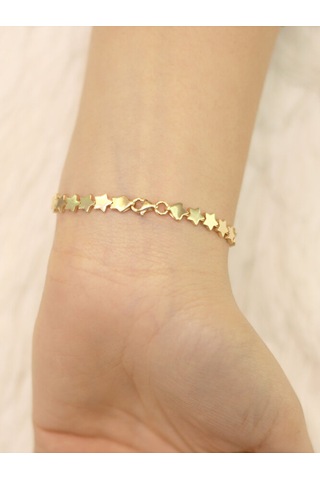 14 Ayar Altın Sıralı Yıldız Bileklik Altın