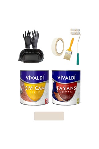 Fayans Boyası Seti Sıvı Cam Ve Uygulama Seti Mutfak,mermer,banyo,tezgah Boyama Seti 1 L