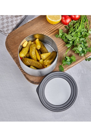 Steel&More Çelik 12cm Saklama Kabı Gri