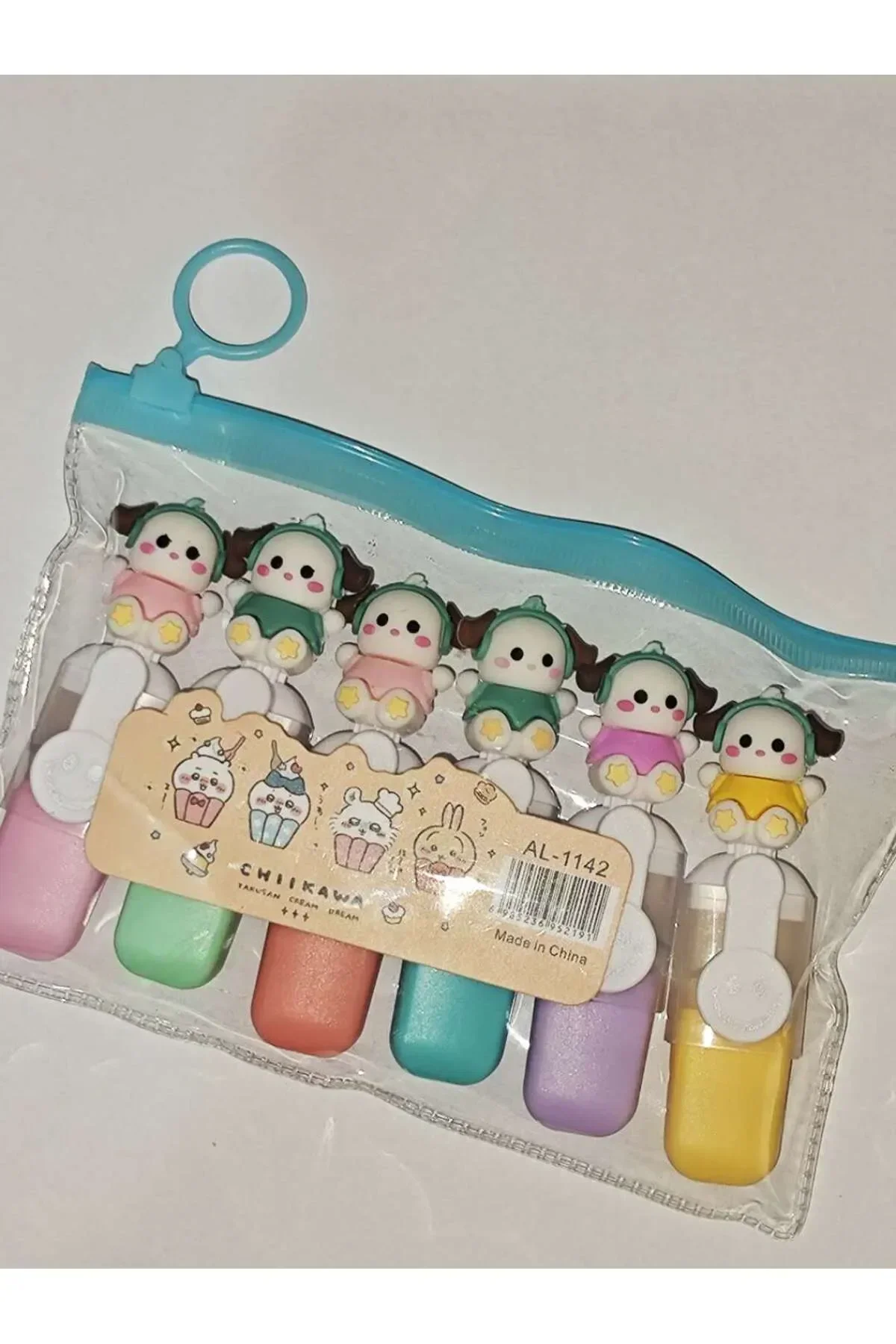 Sevimli Tatlım Mini Renkli Fosforlu Kalem 6'lı Set Çok Renkli