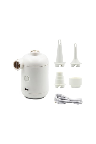 Geeksen Beyaz Usb Çift Fonksiyonlu Hava Pompa - Inflasyon Ve Vakum İçin Dışarıda Taşınabilir, 140l/dak Hızlı İşlem, Abs Malzeme